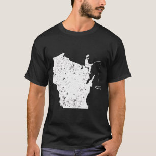Camiseta de Pesca no Gelo Com Daddy WI Bass Fishin