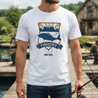 Camiseta de Pesca Vintage Montanha Ano de Fundação