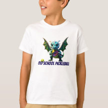 Camiseta de pickleball escolar antiga Little drago