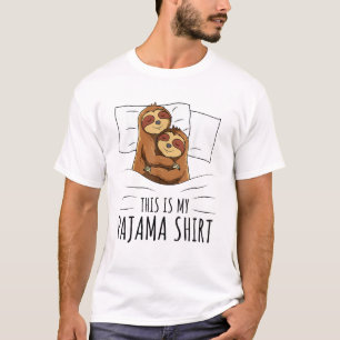 Camiseta de pijama de amante de preguiça dormindo