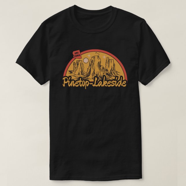 Camiseta de Pinetop-Lakeside, Arizona (Frente do Design)