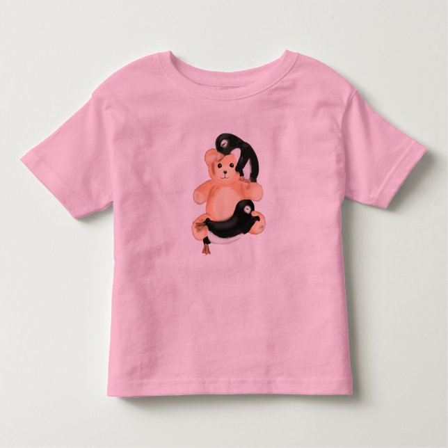 Camiseta de pinguim e urso fofo para crianças (Frente)