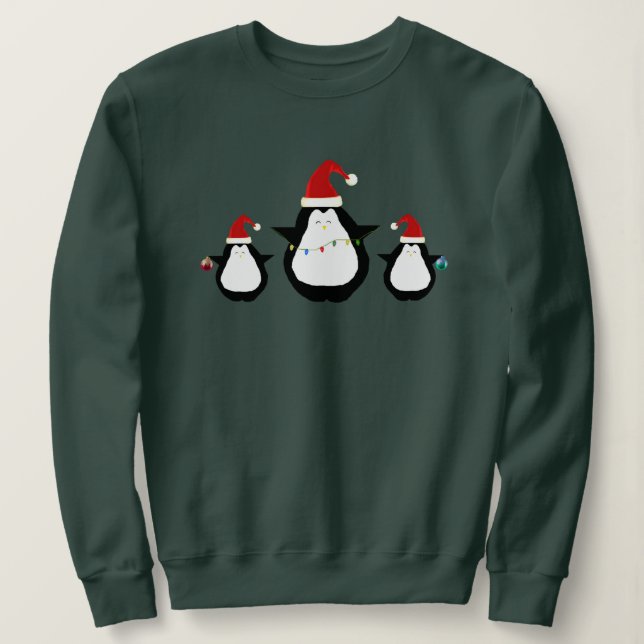 Camiseta de Pinguins de Natal (Frente do Design)