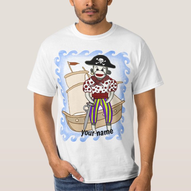 Camiseta de Pirata de Macaco de Meia (Frente)
