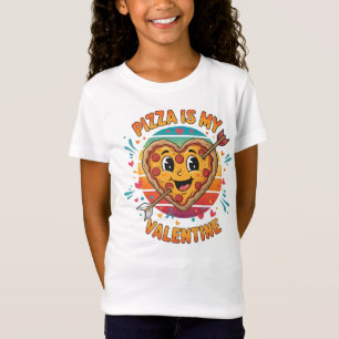 Camiseta de pizza com formato de coração engraçado