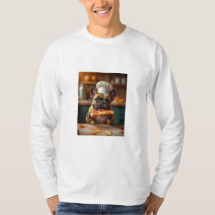 camiseta de pizza comendo cachorro