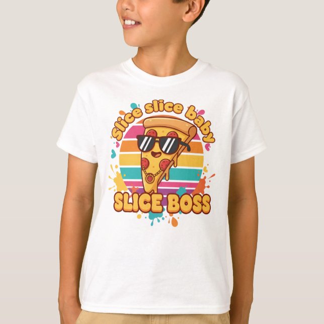 camiseta de pizza engraçada, camisa de bebê com fa (Frente)