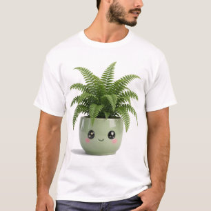 Camiseta de Planta Interna Kawaii de Samambaia de