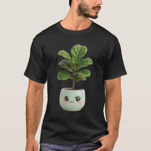 Camiseta de Planta Interna Kawaii Fiddle-Leaf Fig