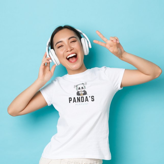 Camiseta de playlist de Panda em preto e azul (Criador carregado)