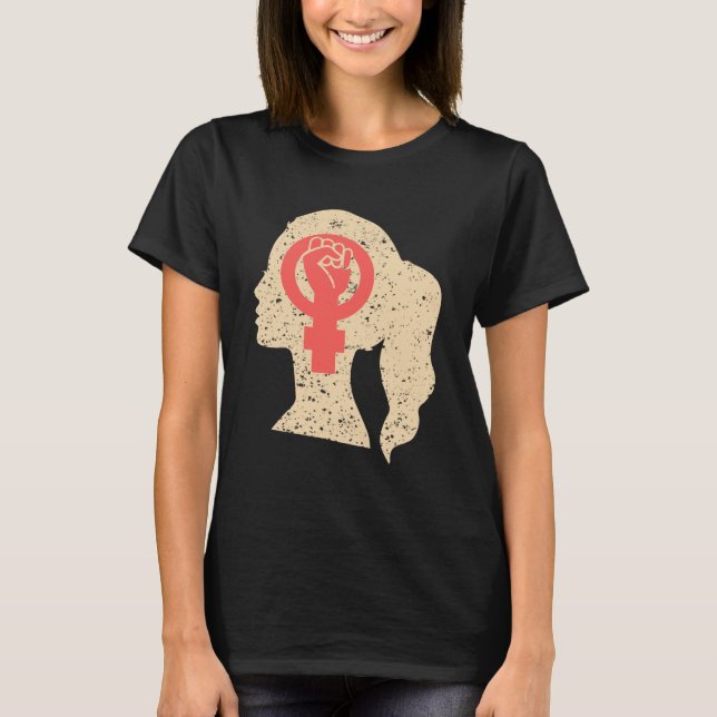 Camiseta Dê poder ao símbolo feminista de março Pro (Frente)
