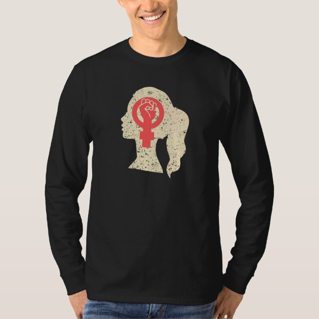 Camiseta Dê poder ao símbolo feminista de março Pro (Frente)