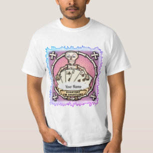 Camiseta de pôquer esqueleto de jogador
