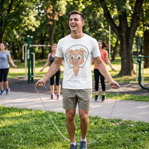 Camiseta de Porco Pulando Corda