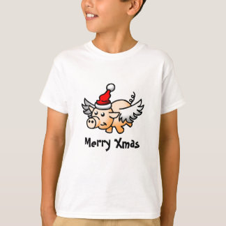 Camiseta de Porcos de Natal Voadores