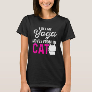 Camiseta de posições de ioga de gato para iogue ou