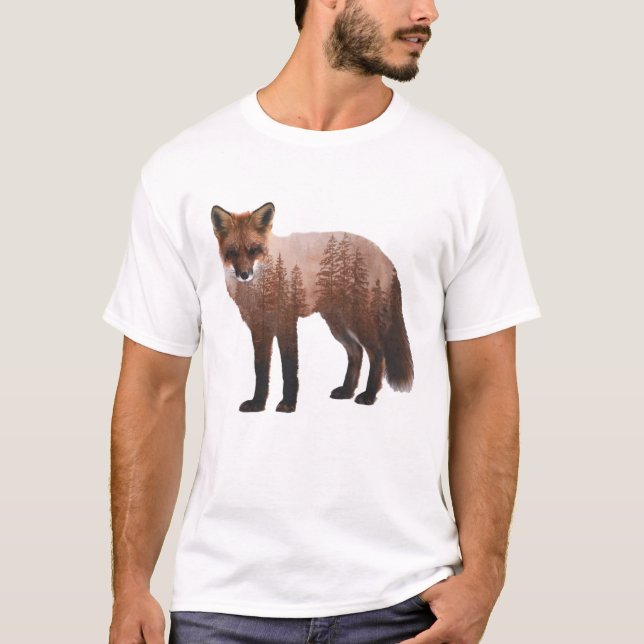 Camiseta de pôster Fox Double Exposure (Frente)