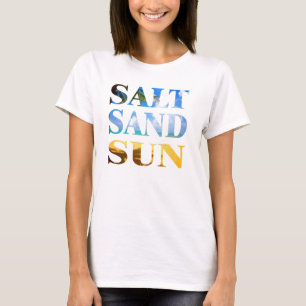 Camiseta de praia de verão, doce, areia salgada, 