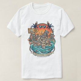 Camiseta de Praia Esqueleto do Verão dos Mortos-Vi