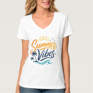 Camiseta de Praia Ondas Costeiras Vibrações de Ver