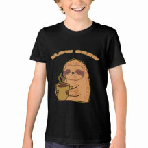 Camiseta de Preguiça de Café de Torra Lenta Engraç