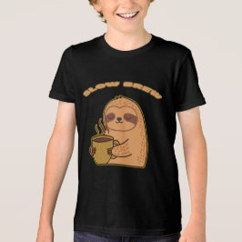 Camiseta de Preguiça de Café de Torra Lenta Engraç