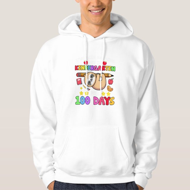Camiseta de Preguiça do 100º Dia de Escola Jardim  (Frente)