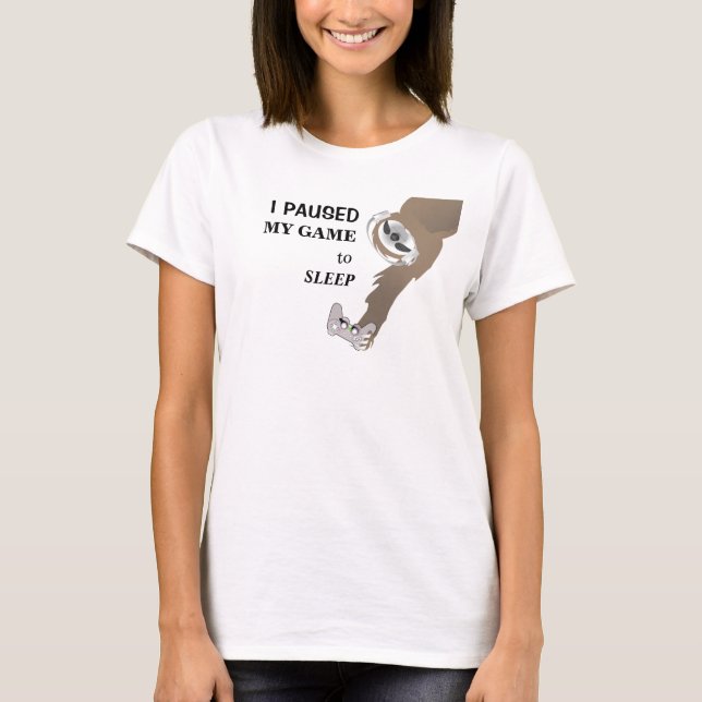 Camiseta de Preguiça Dormindo com Controles de Jog (Frente)