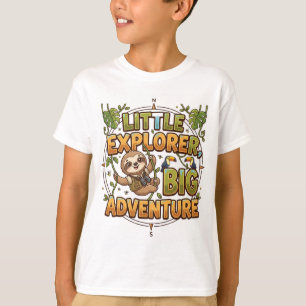 Camiseta de Preguiça Fofa Pequeno Explorador Grand