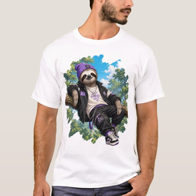 Camiseta de Preguiça Relaxada (Frente)