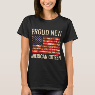 Camiseta de presente de cidadania americana nova e