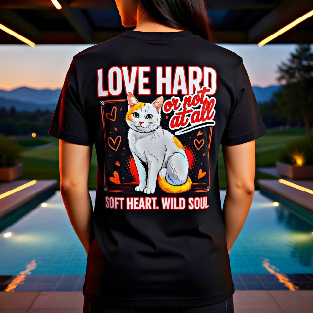 Camiseta de Presente para Amante de Gatos de Coraç (Criador carregado)