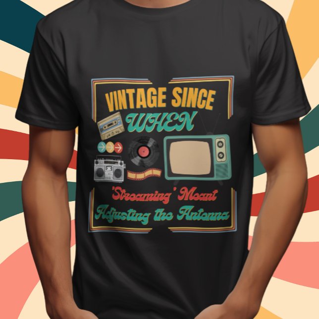 Camiseta de presente retrô vintage - Presente de a (Vintage Since Year, Perfect Retro Gift For Birthdays. Vintage Years Are always Cool with Cassette )