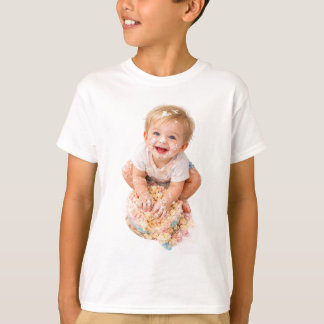 Camiseta de Primeiro Aniversário do Bebê Cake Smas