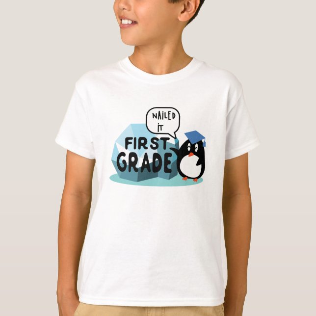 Camiseta De primeiro grau pregado lhe - de volta à escola, (Frente)