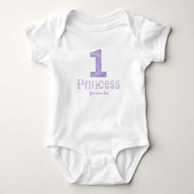 Camiseta de Princesa de Aniversário com Nome (Frente)