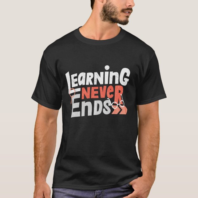 Camiseta de Professor Aluno Aprendizado Nunca Term (Frente)