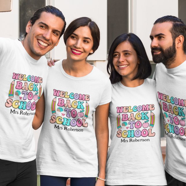 Camiseta de professor citação retro colorida (Criador carregado)