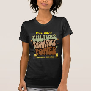 Camiseta de Professor Cultura, Conhecimento, Poder