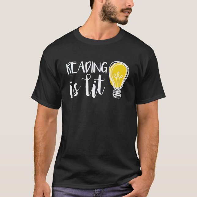 Camiseta de professor de inglês Reading is Lit par (Frente)