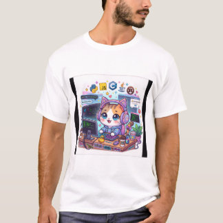 Camiseta de Programador de Gato Kawaii | Gato de C