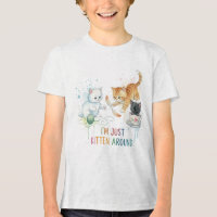 Camiseta de Pun com Gatinhos "Estou Só Brincando c