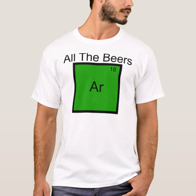 Camiseta de Punho do Elemento Argônio Todas as Cer (Frente)