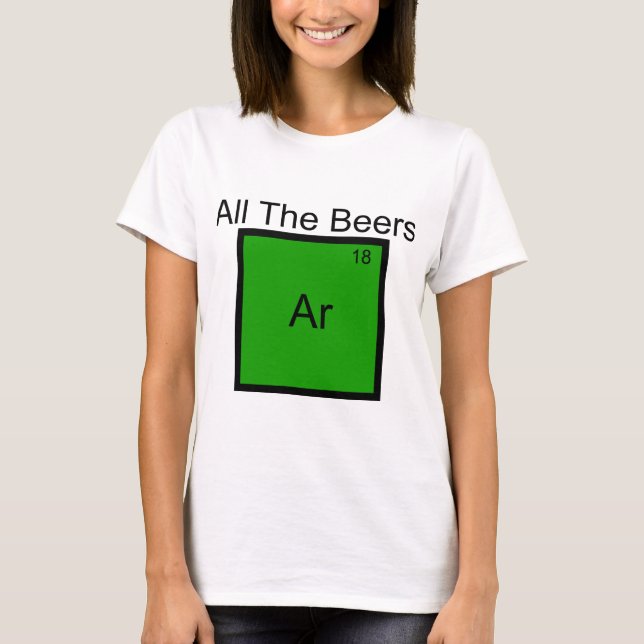 Camiseta de Punho do Elemento Argônio Todas as Cer (Frente)