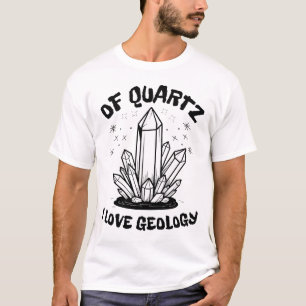 Camiseta De Quartz Eu Adoro Geologia Balck E Branca