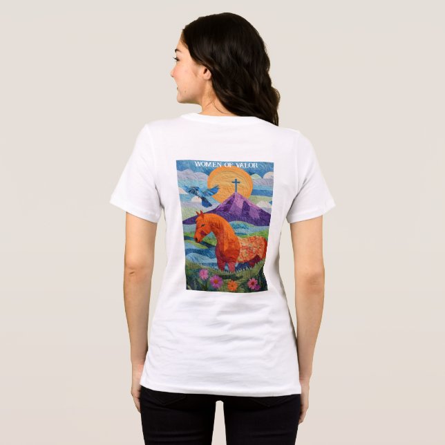 Camiseta de Quilt das Mulheres de Valor (Verso completo)