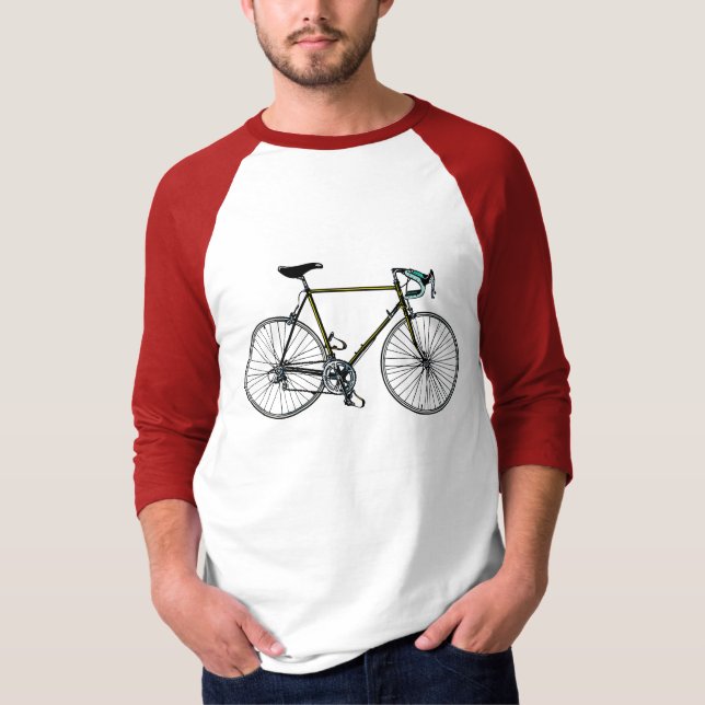 Camiseta De Raglan básico da Capa de Bycicle 3/4 (Frente)