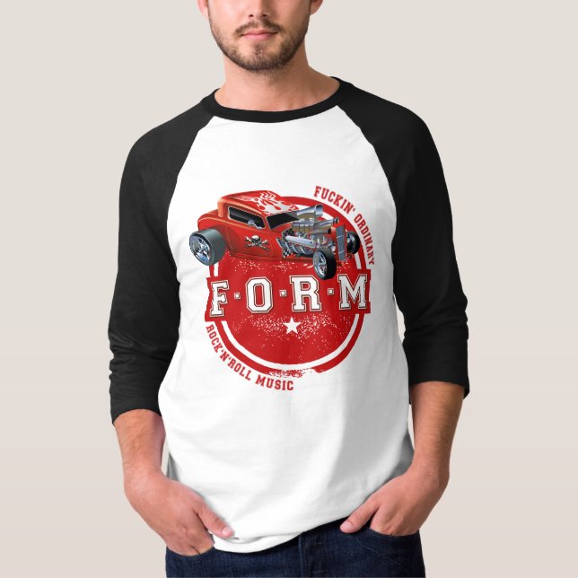 Camiseta De Raglan básico da Capa de F.O.R.M HotRod 3/4 (Frente)