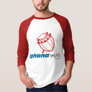 Camiseta De Raglan básico da Capa de Ghana Music.com 3/4