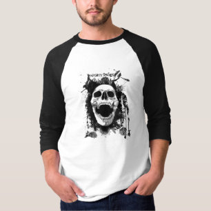 Camiseta De Raglan básico da Capa do Splatter do crânio 3